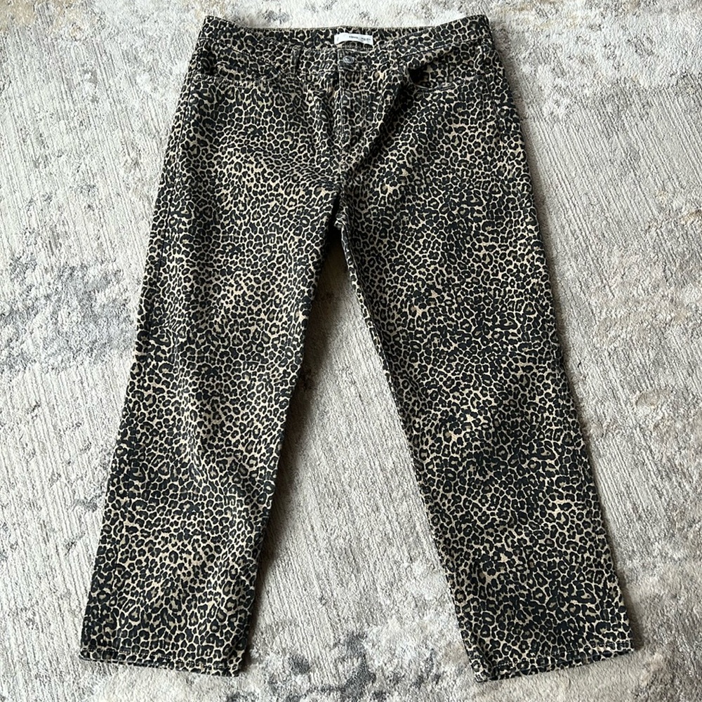Mango cropped leopard jeans
